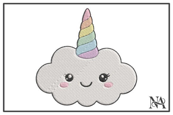 Download Kawaii Unicorn Cloud Embroidery Design - Premium Resources