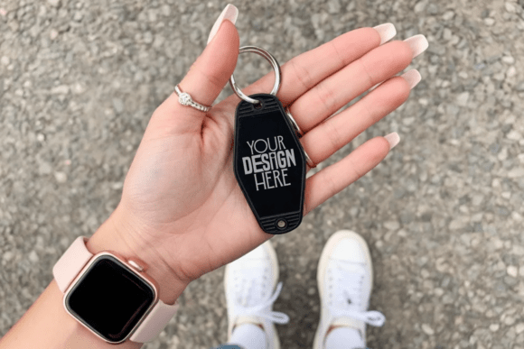 Download Black Hotel Keychain Mockup - Hot Collection
