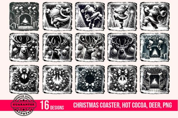 Download Christmas Coaster, Hot Cocoa, Deer, PNG - Hot Collection
