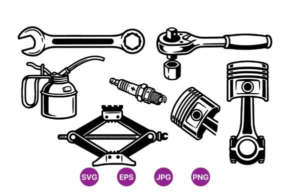 Download Vintage Auto Repair Tools Clipart - Auto Collection