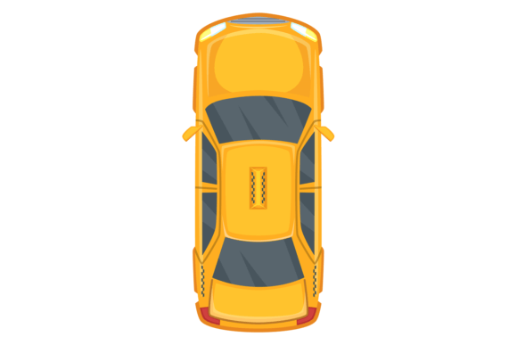 Download Taxi Car Top View. Yellow Cartoon Auto - Auto Collection
