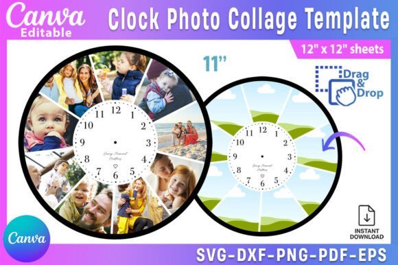 Download Clock Photo Collage Template - Hot Collection