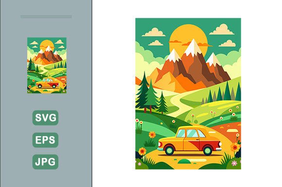 Download Auto Vector Landscape Background - Auto Collection