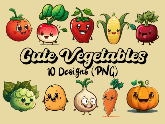 Download Sweet Faces: Cute Vegetables Graphics - Face Collection