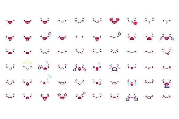Download Cute Emoticon Emoji Faces. Cartoon - Face Collection