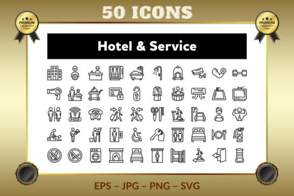 Download Hotel &amp; Service Outline Icons - Hot Collection